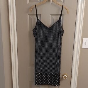 NWT Michael Michael Kors Metallic Black Tank Dress With Silver Studs Size Large